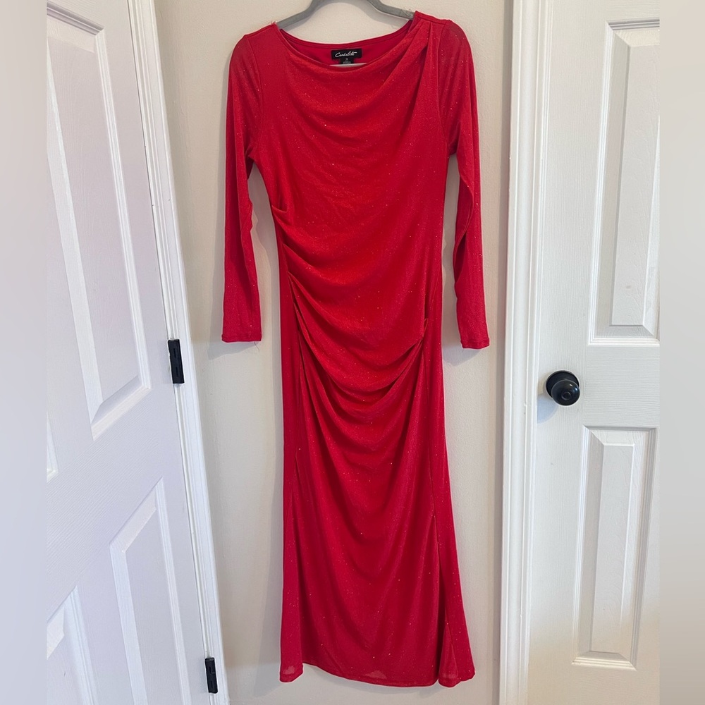 Sparkling Red Long Sleeve Dress modest Christmas dress NEW